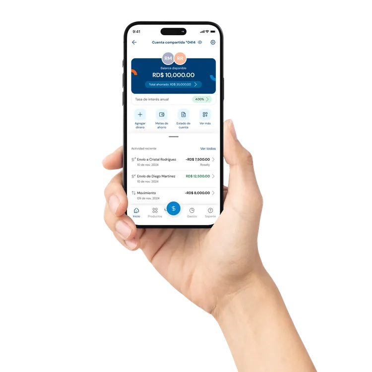 Fotomontaje del producto financiero de cuenta compartida de Qik